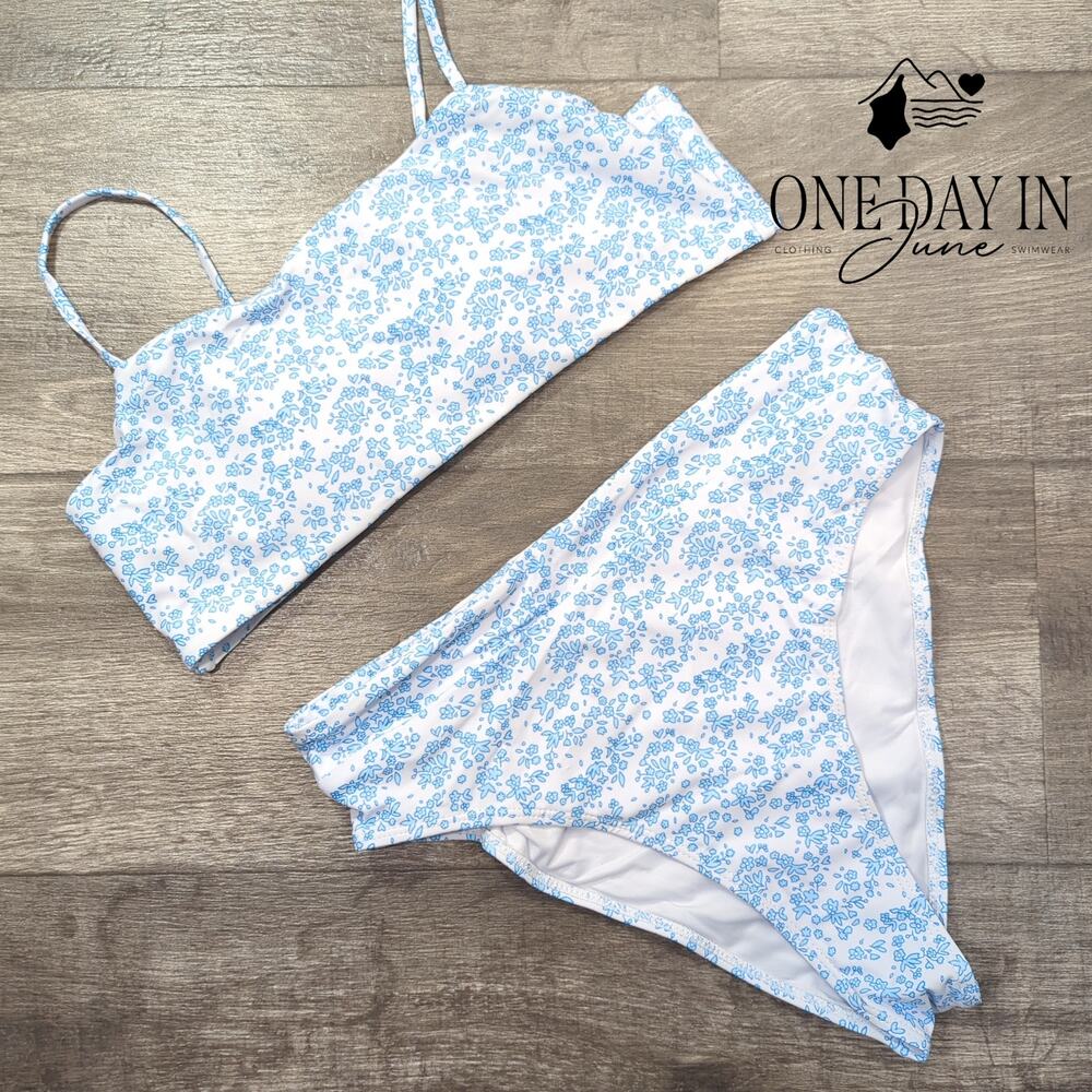 Moshengqi High Waist Crop Bikini Swimsuit Size M